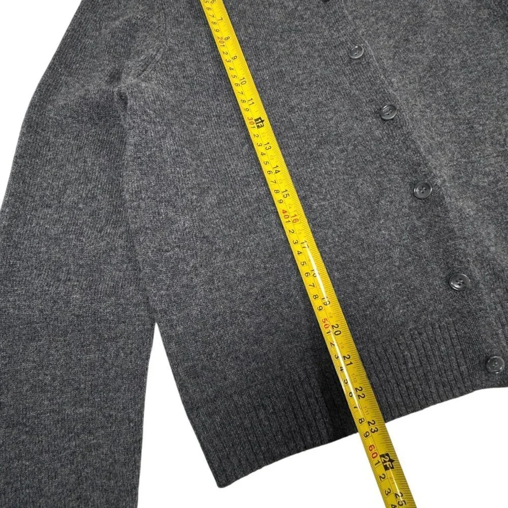 Zara 100% Wool Cardigan SZ XL Dark Gray Button Front Stsple Capsule Wardrobe - Picture 8 of 15